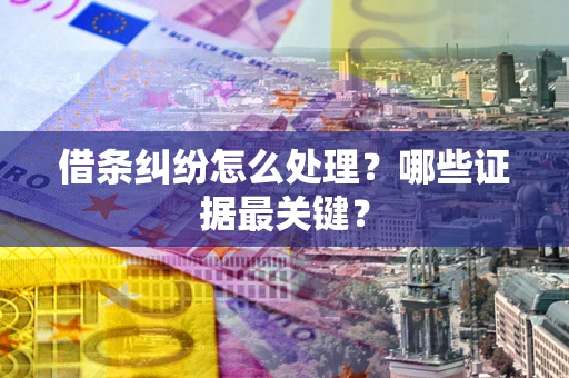 济南借条纠纷怎么处理？哪些证据最关键？